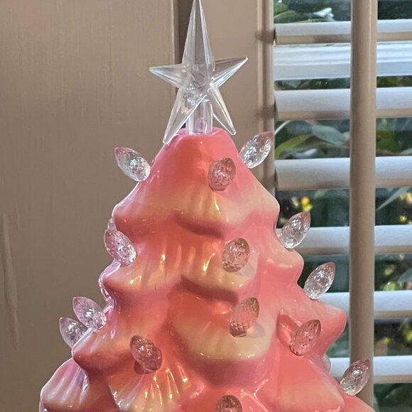 14" Lit Nostalgic --Safe Acrylic! Tree-NEW- Gorgeous Kitch Retro! - Picture 9 of 16